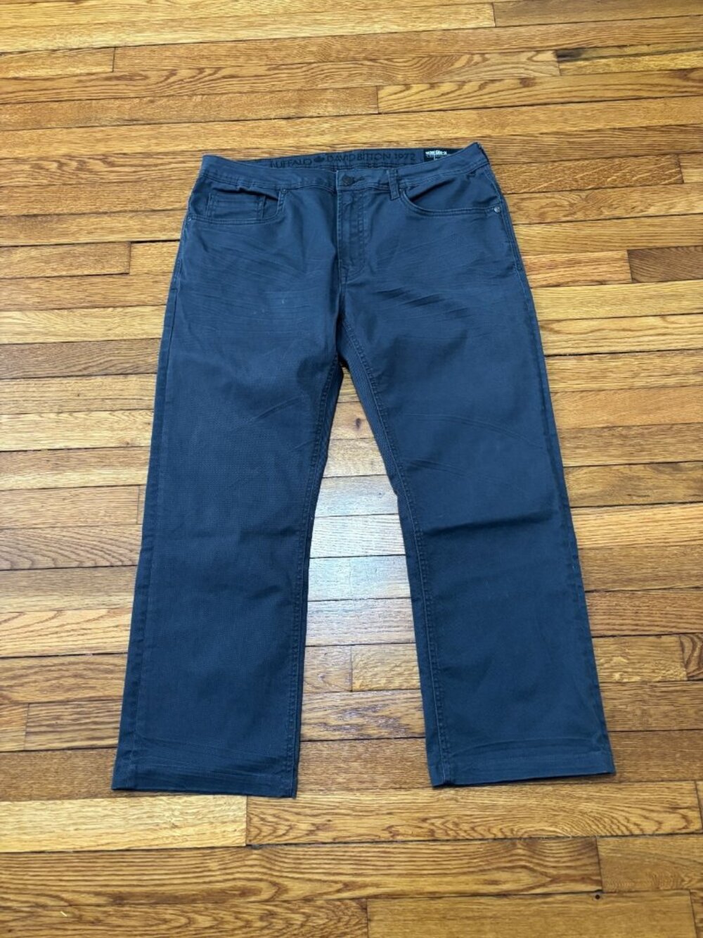 Buffalo David Bitton Six-X Slim Straight Stretch Jeans Mens Sz 36x27 Gray Denim